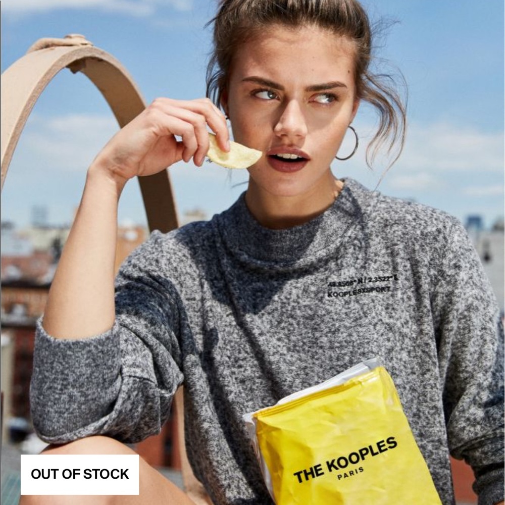 Cropped Crewneck Sweatshirt w/ The Kooples Band
